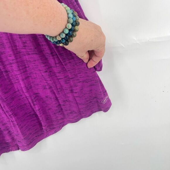 Calvin Klein Womens Performance Top Shirt Roll Tab Sleeve Quick Dry Purple Small - Picture 4 of 8